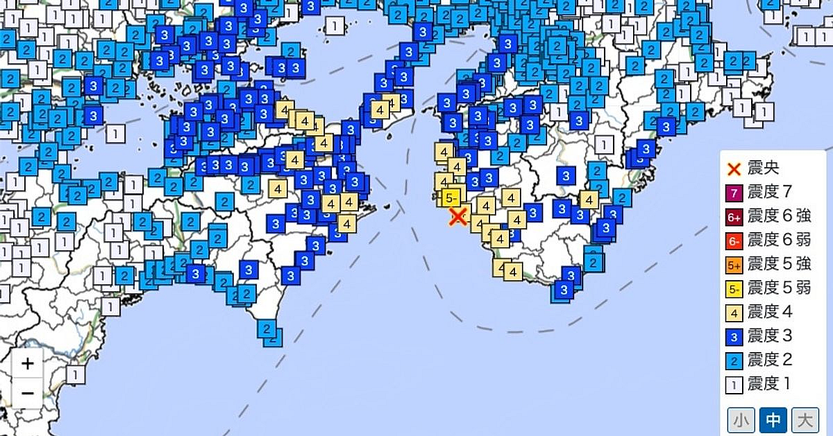 和歌山県で震度5弱の地震発生20211203