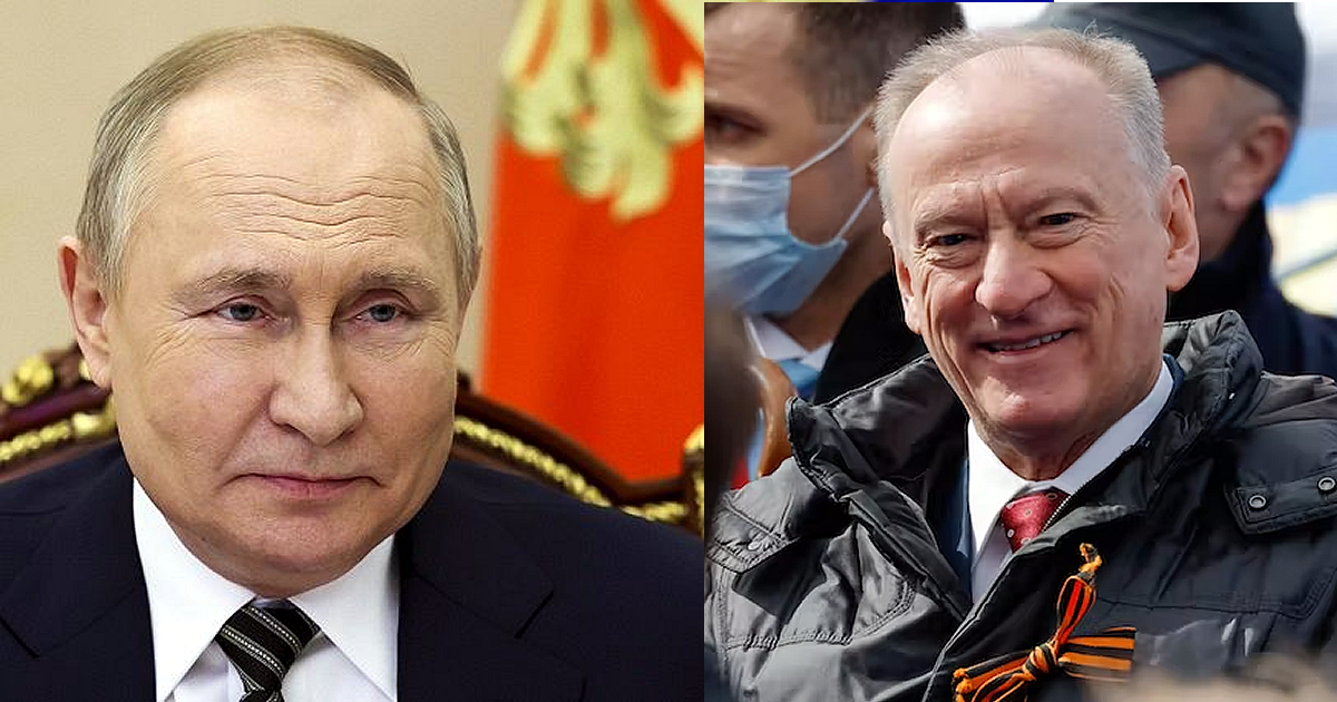 プーチン大統領（左）とパトルシェフ安全保障会議書記（右）