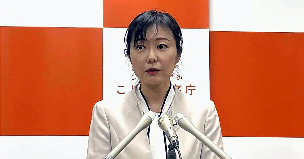 4月9日、記者会見をおこなう加藤鮎子こども政策・少子化担当相