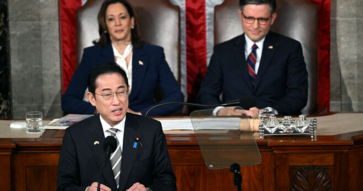 米議会で演説する岸田首相