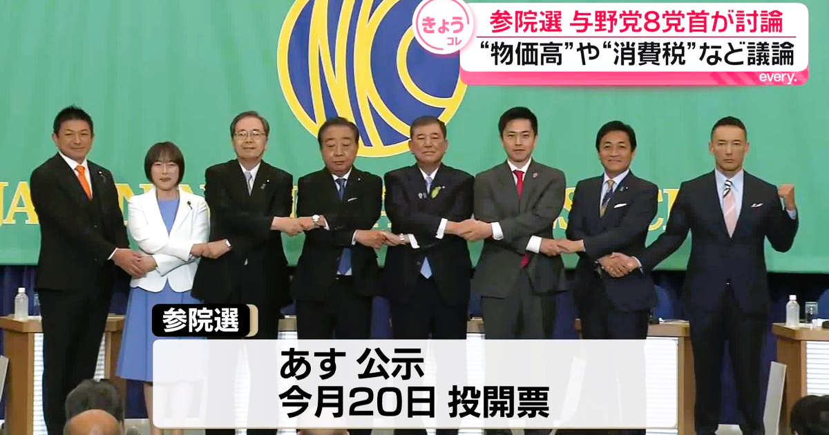 与野党8党首が討論　“物価高”や“消費税”など議論